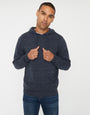 Navy Space Dye Knitted Hoodie