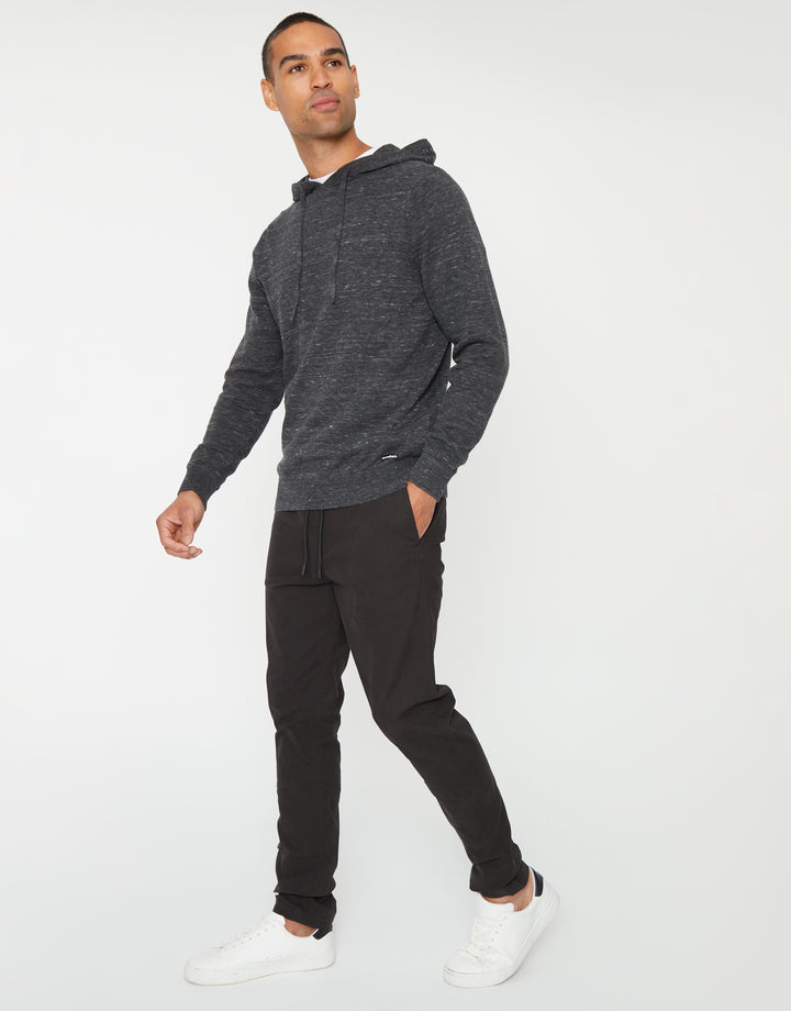 Charcoal Grey Space Dye Knitted Hoodie