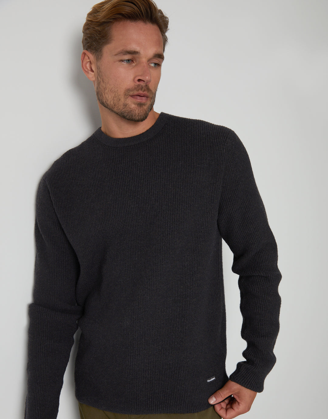 Black Knitted Crew Neck Jumper