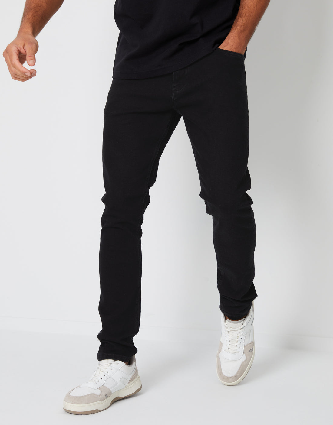 Men's Black Wash Skinny Fit Denim Jeans – Threadbare