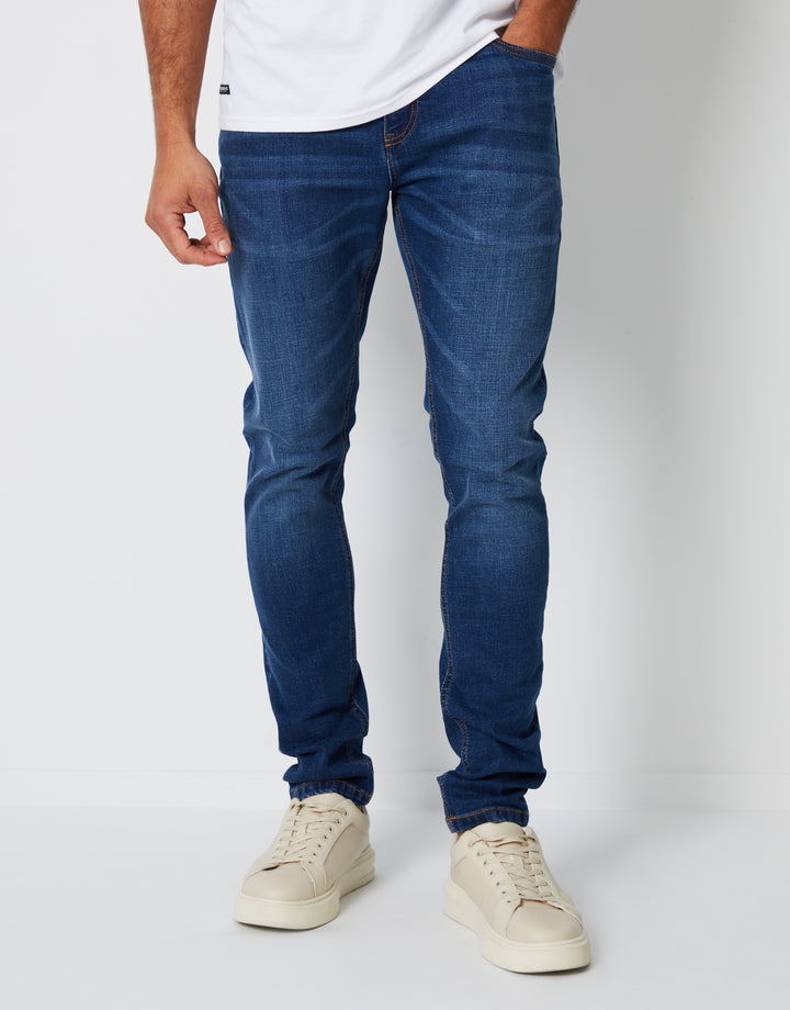 Mid Wash Skinny Fit Jeans