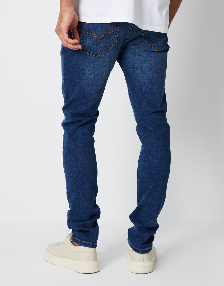 Mid Wash Skinny Fit Jeans