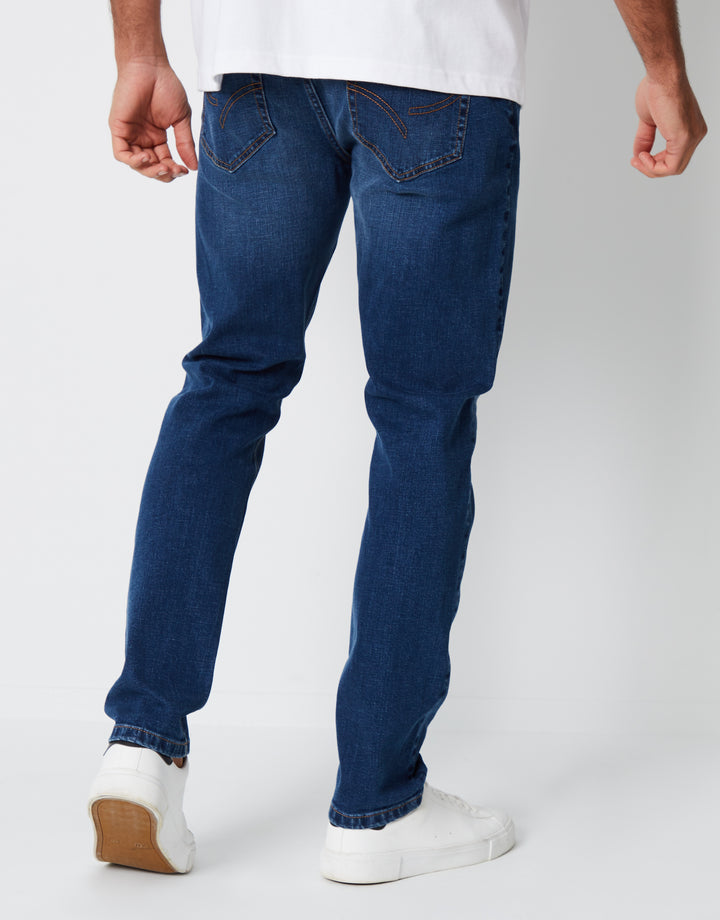 Mid Wash Slim Fit Jeans