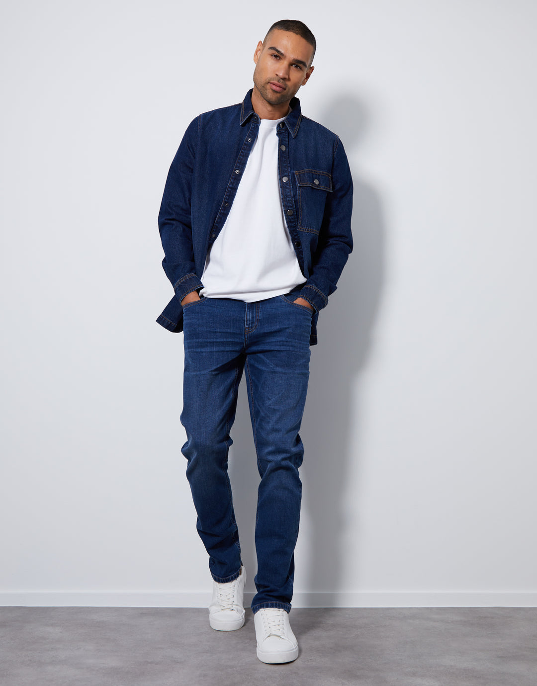 Mid Wash Slim Fit Jeans