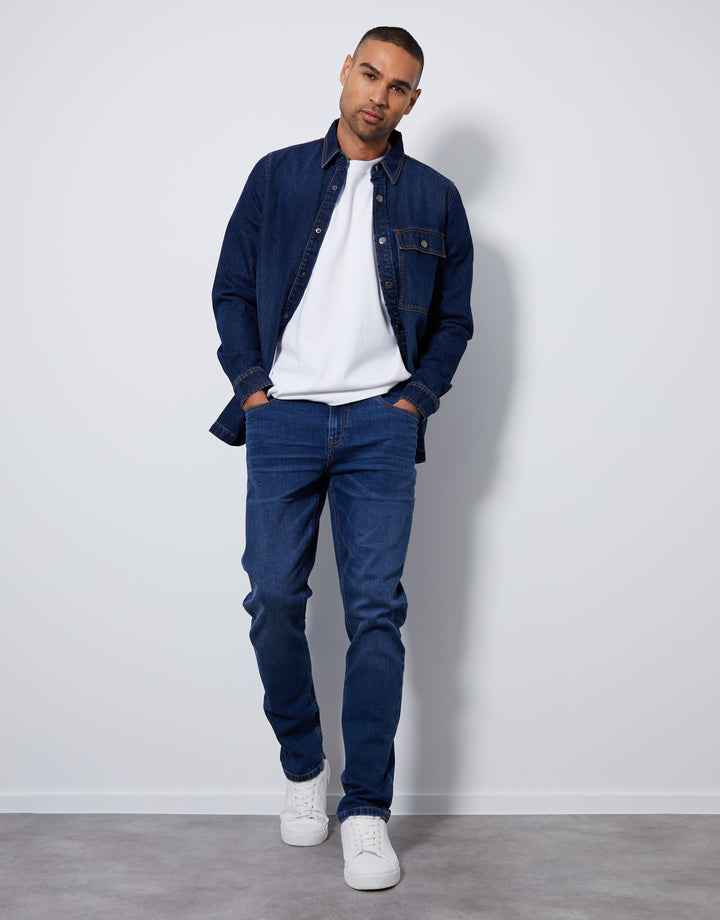 Mid Wash Slim Fit Jeans