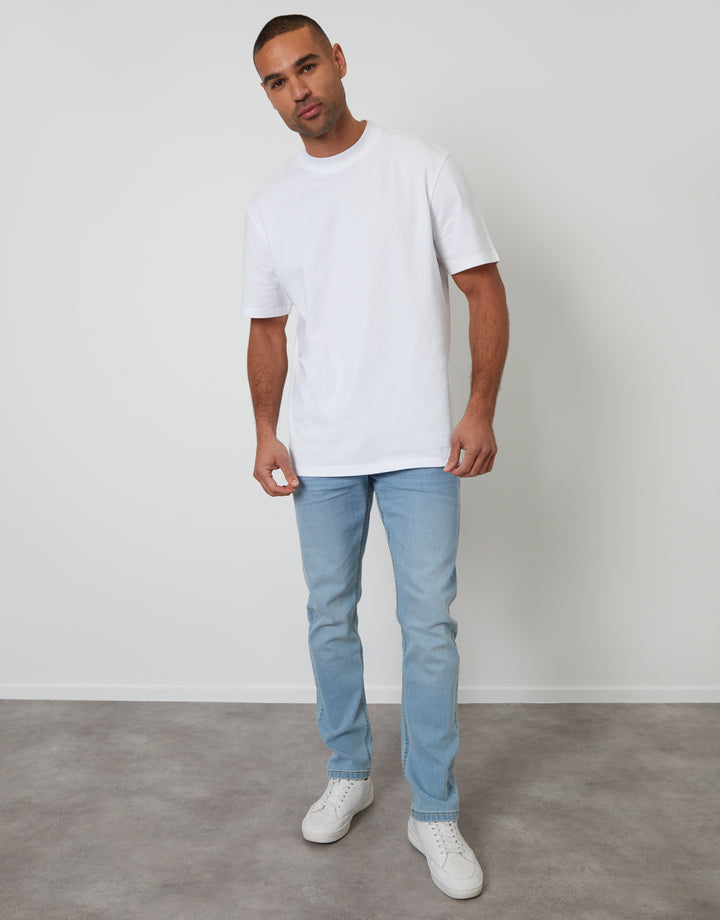 Threadbare Slim Fit Jeans in Bleach Wash - full body