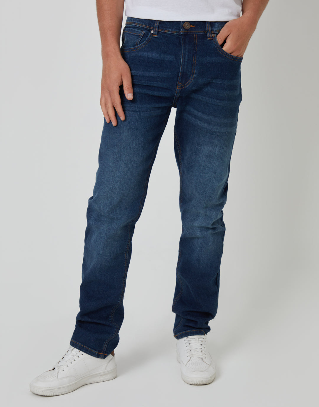 Threadbare Straight Leg Jeans in Vintage Wash - front view