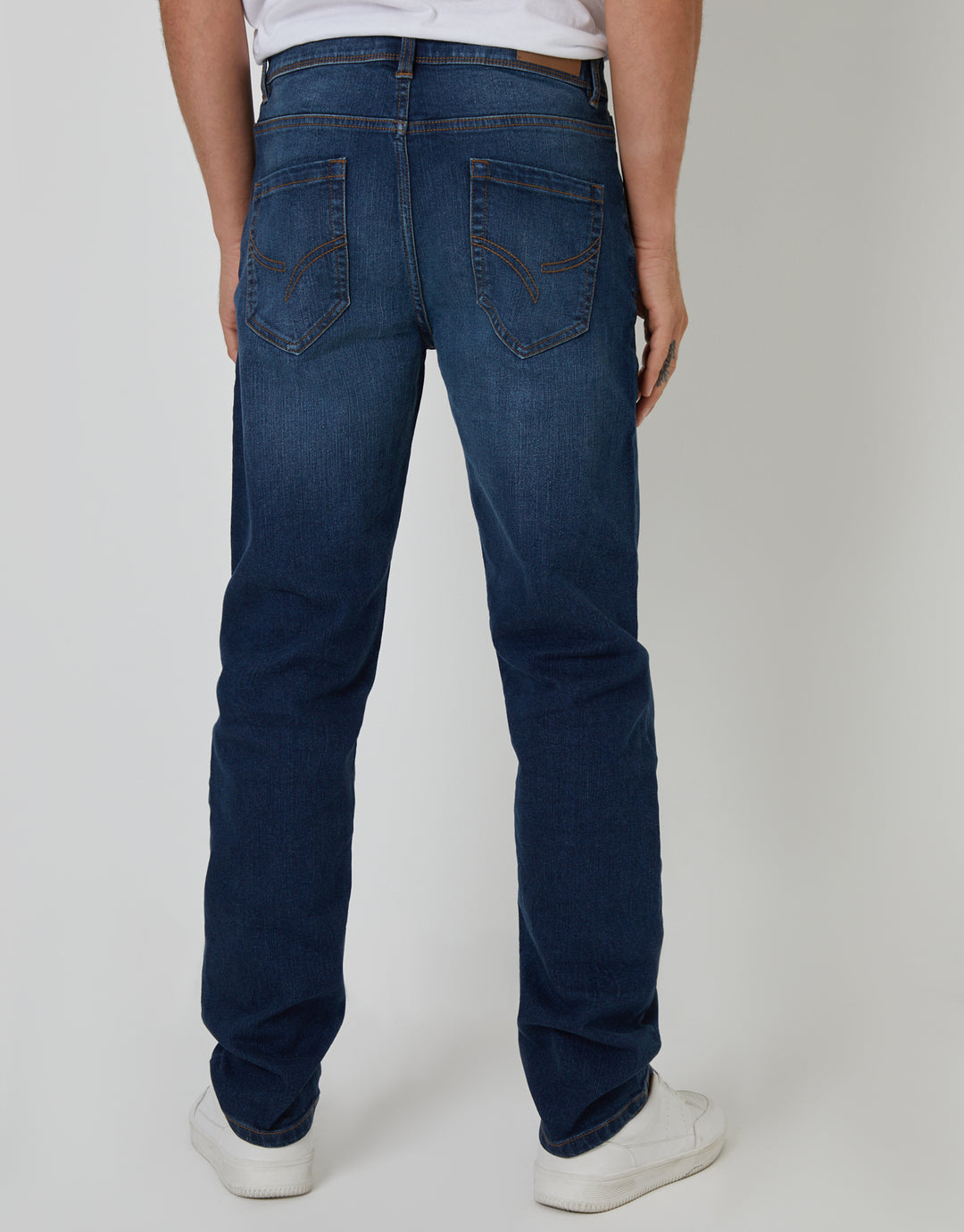Threadbare Straight Leg Jeans in Vintage Wash - back view