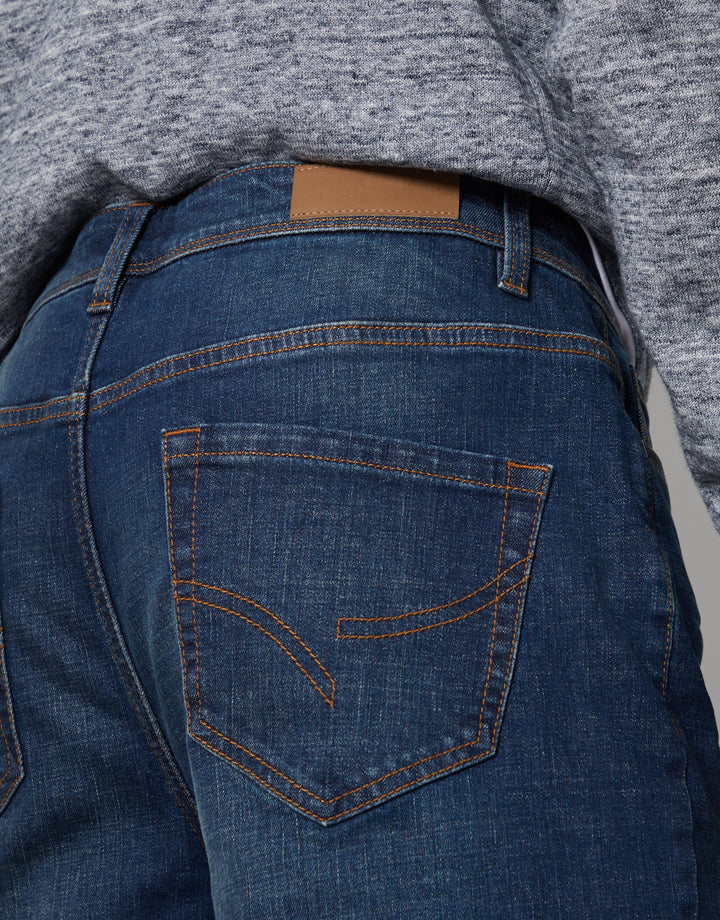 Vintage Wash Straight Leg Jeans