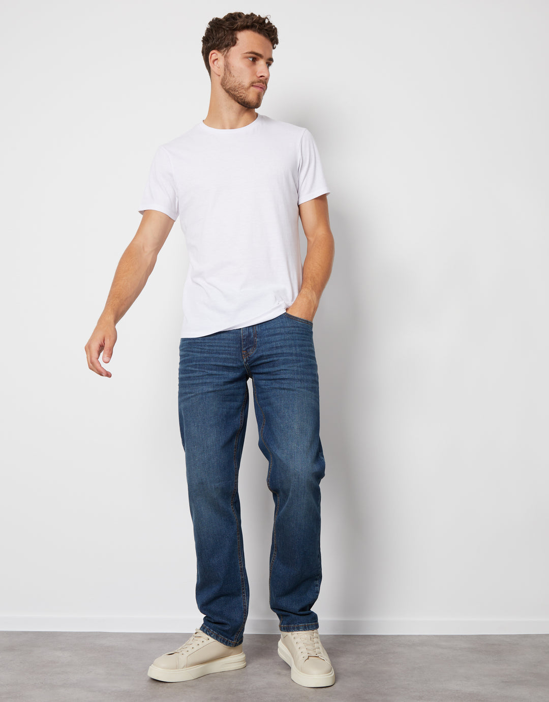 Dirty Wash Straight Leg Jeans