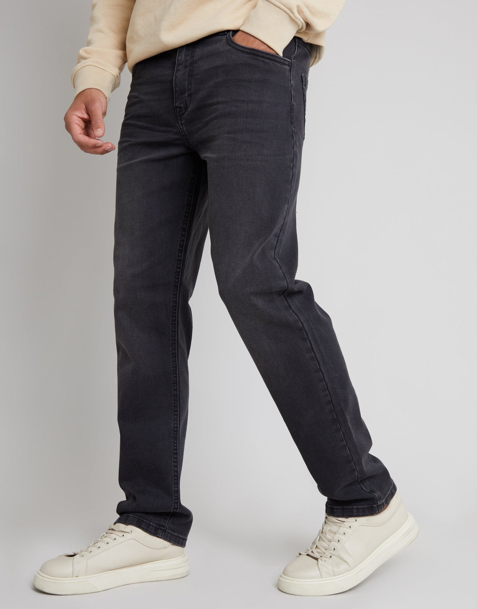Threadbare Carol Threadbare Men's Grey Wash Straight Leg Denim Jeans