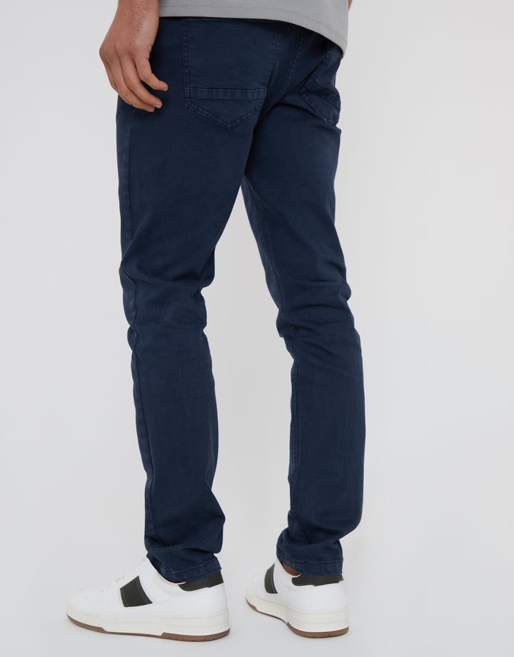 Navy Slim Fit Overdyed Jeans