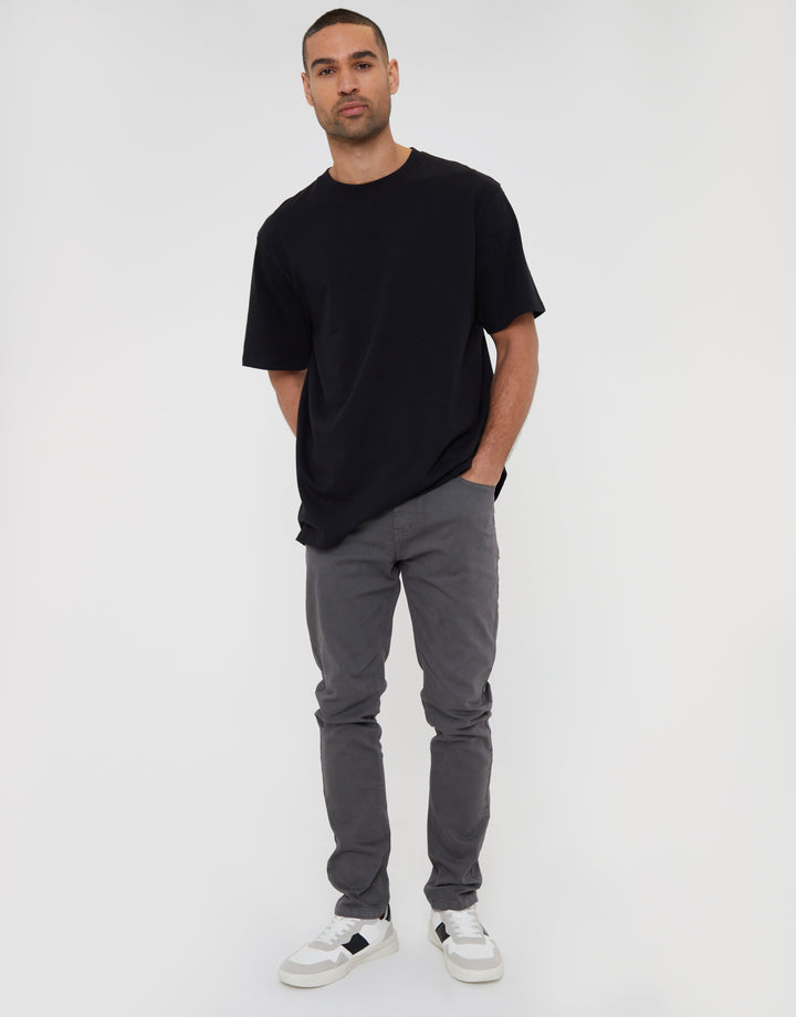 Slate Grey Slim Fit Overdyed Jeans