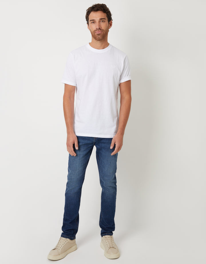 Mid Wash Stretch Heritage Slim Fit Jeans