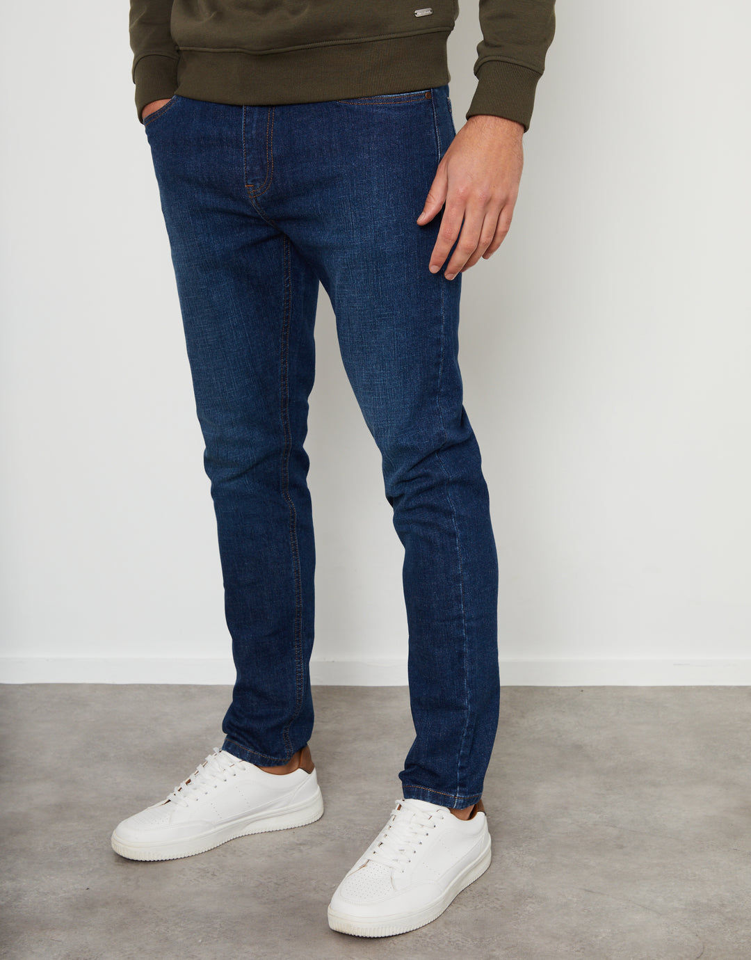 Dark Wash Stretch Heritage Slim Fit Jeans