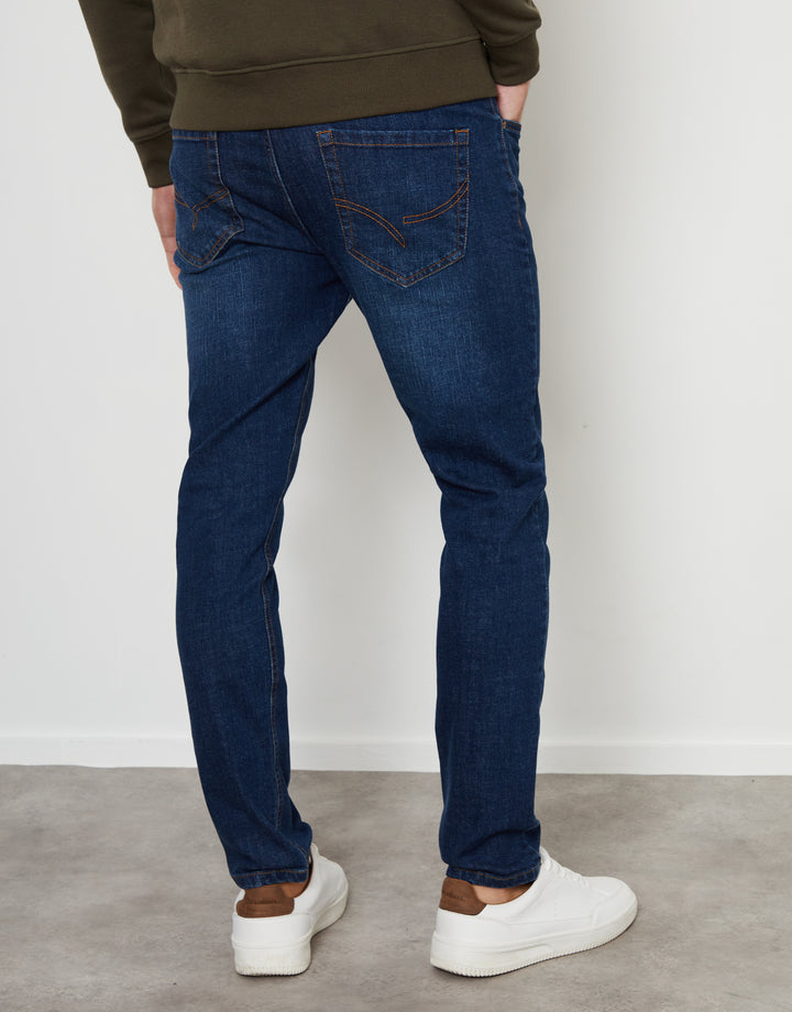 Dark Wash Stretch Heritage Slim Fit Jeans