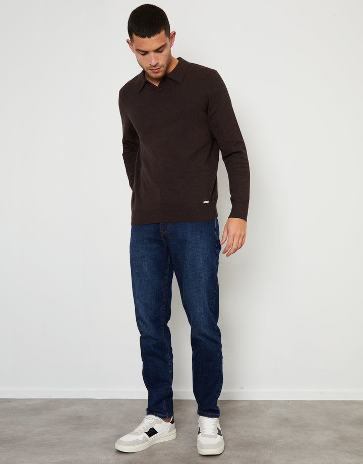 Dark Wash Stretch Heritage Tapered Jeans