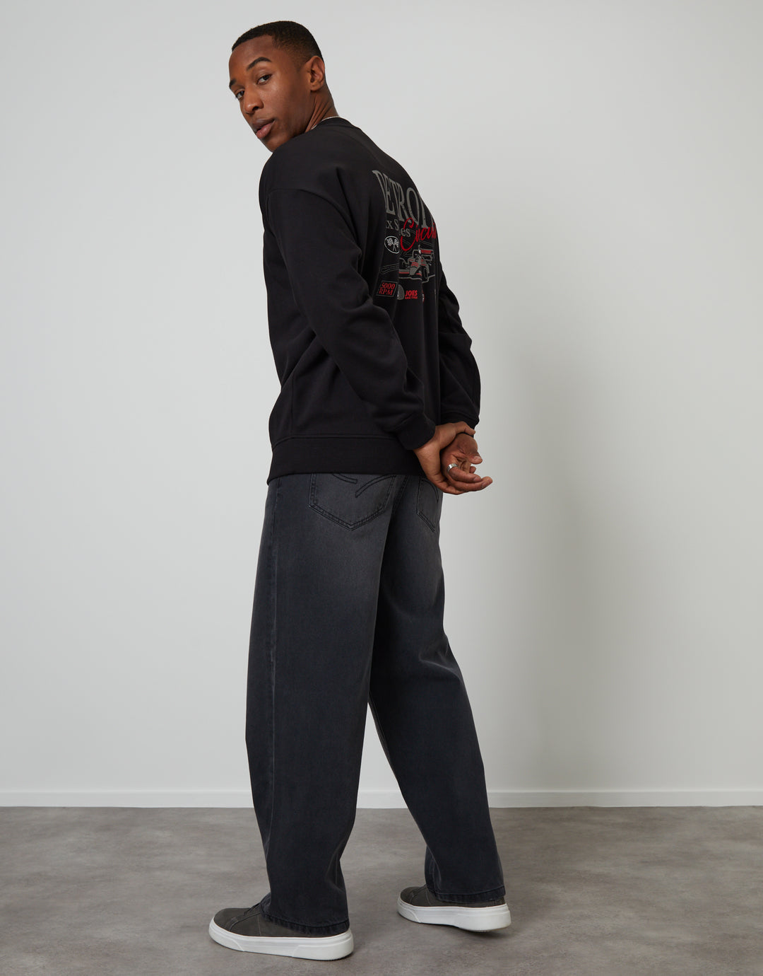 Grey Wash Baggy Fit Jeans