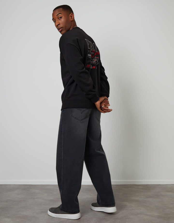 Grey Wash Baggy Fit Jeans