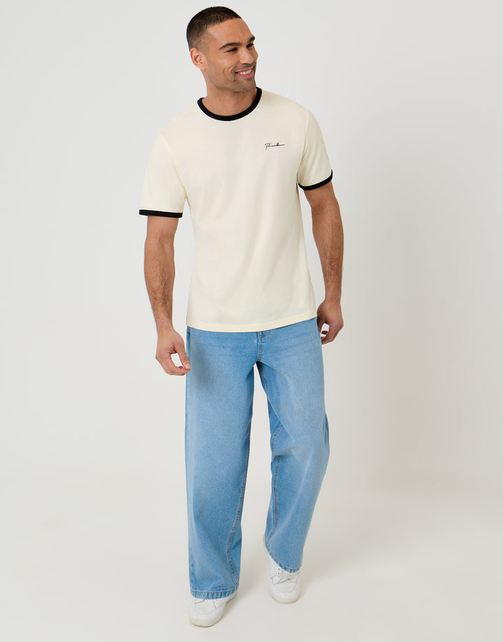 Threadbare Baggy Fit Jeans in Bleach Wash - full body