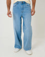 Threadbare Baggy Fit Jeans in Bleach Wash - front view