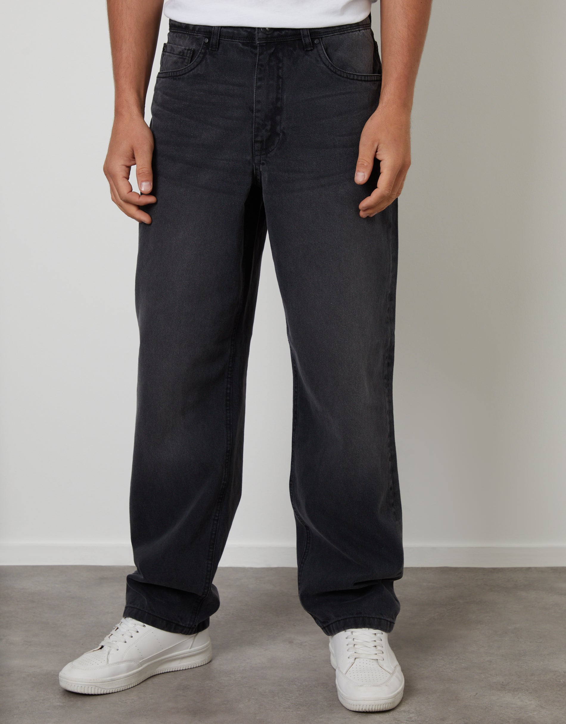 Threadbare Men's Grey Wash Loose Fit Jeans