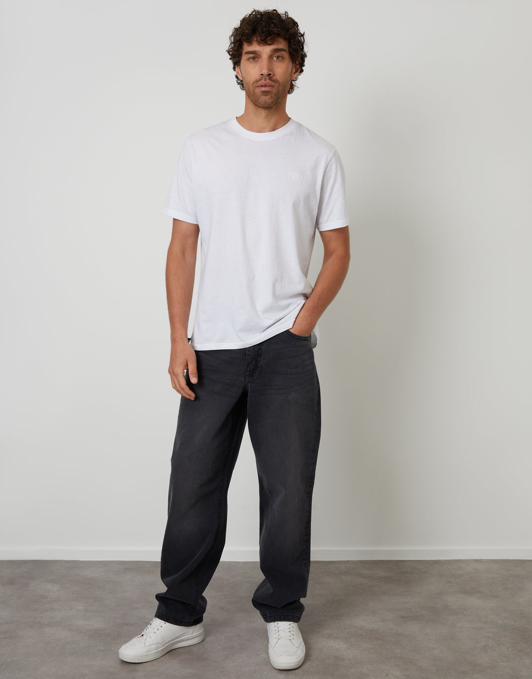 Grey Wash Loose Fit Jeans