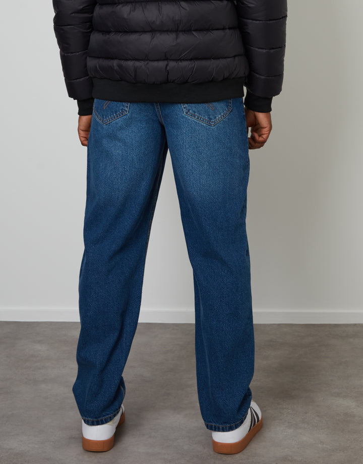Mid Wash Loose Fit Jeans