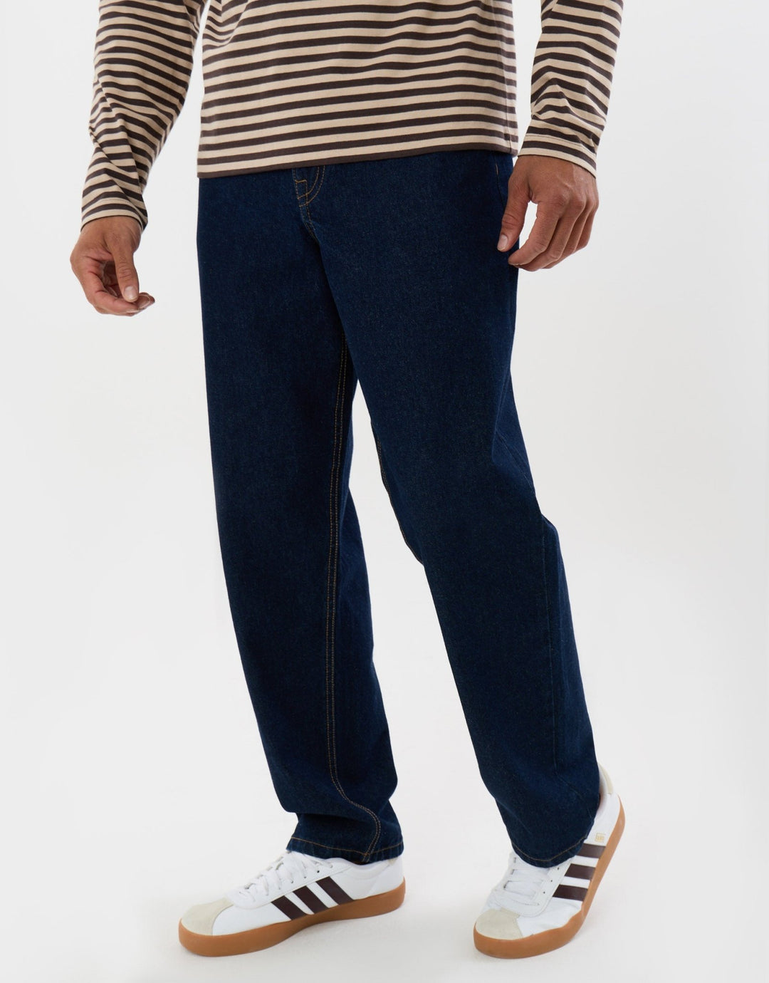 Threadbare Loose Fit Jeans in Rinse - front view