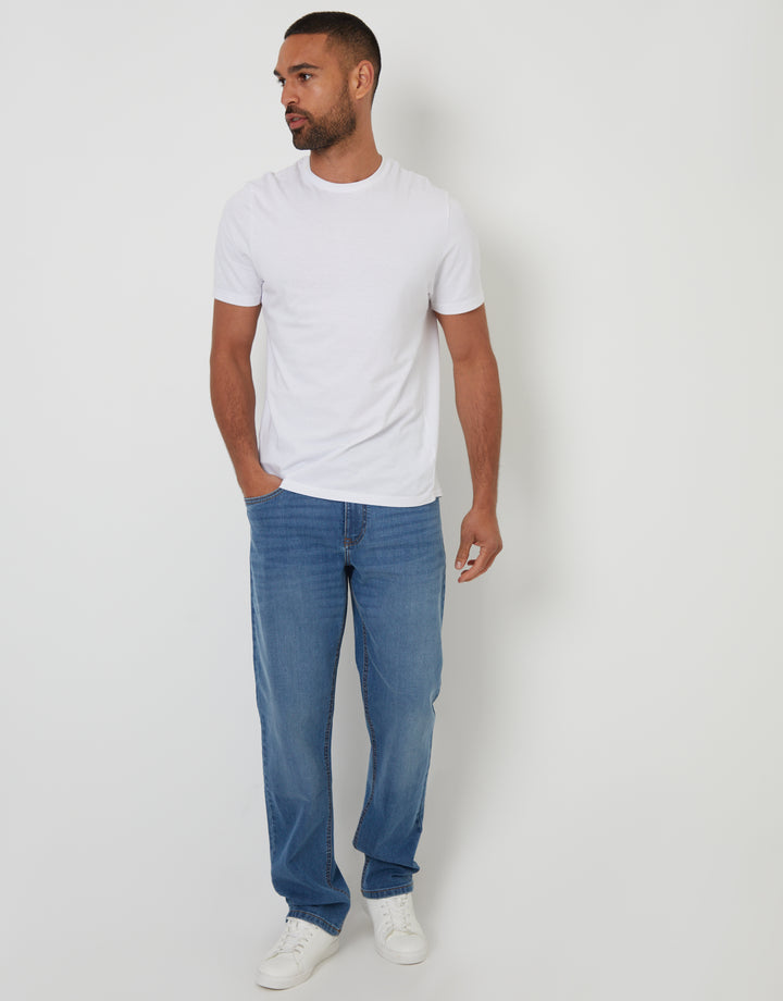 Light Wash Straight Leg Jeans