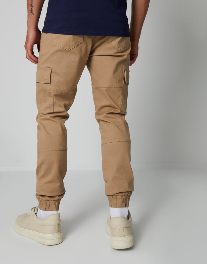 Stone Slim Fit Cargo Trousers