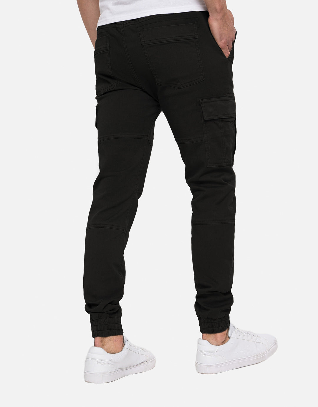 Black Slim Fit Cargo Trousers
