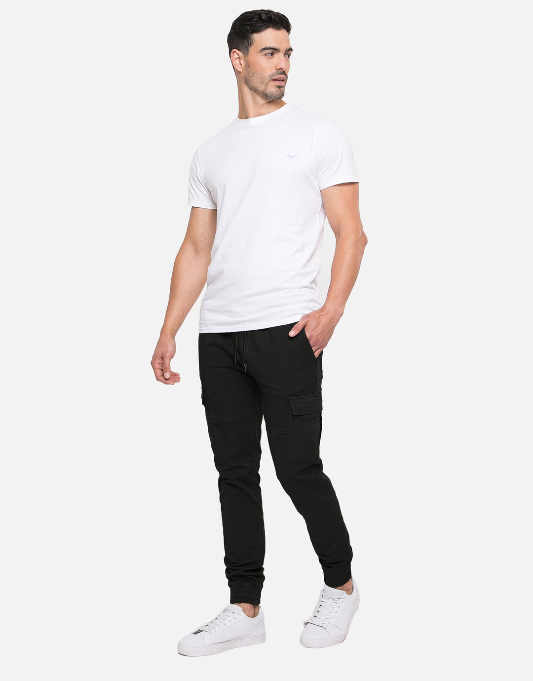 Black Slim Fit Cargo Trousers