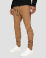 Camel Brown Slim Fit Cuffed Trousers