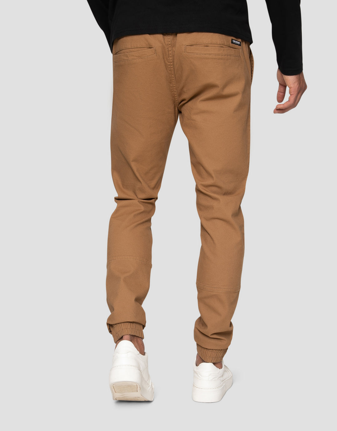 Camel Brown Slim Fit Cuffed Trousers