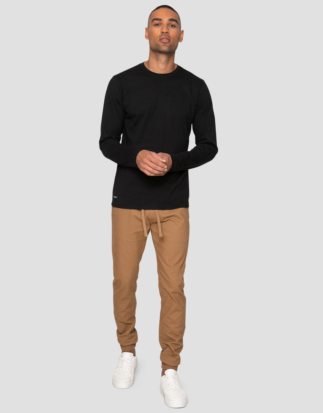 Camel Brown Slim Fit Cuffed Trousers