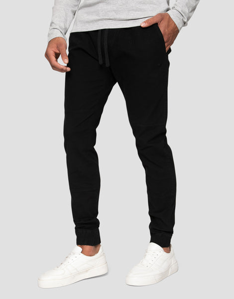 Men's Black Plain Cuffed Chino Trousers – Threadbare