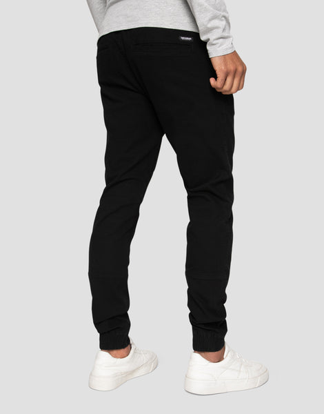 Men's Black Plain Cuffed Chino Trousers – Threadbare