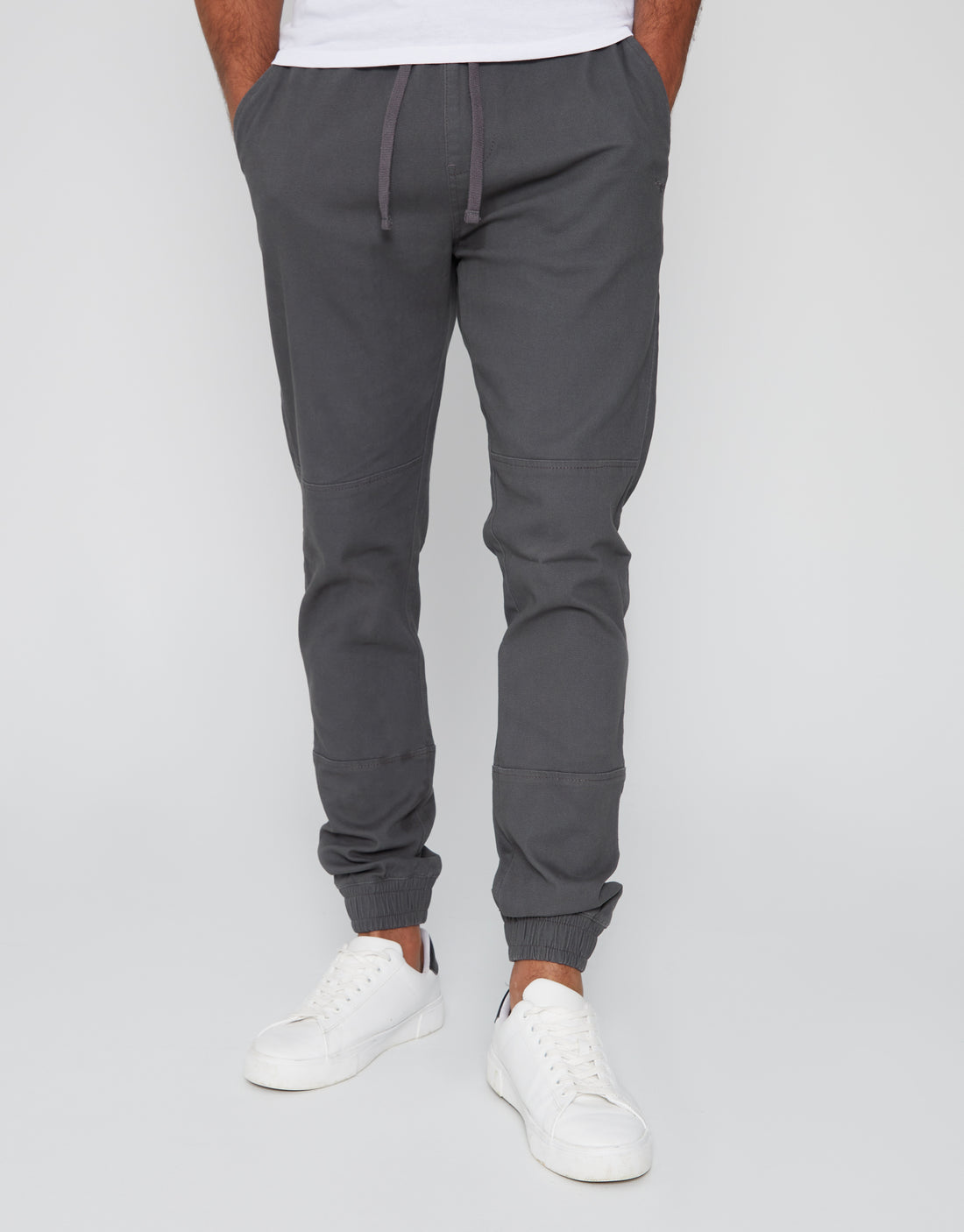 Men's Charcoal Grey Slim Fit Cuffed Trousers – Threadbare
