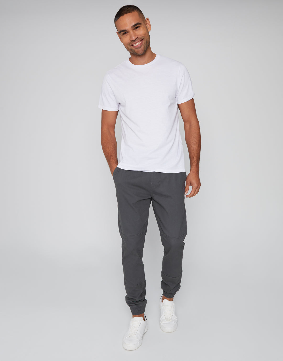 Charcoal Grey Slim Fit Cuffed Trousers