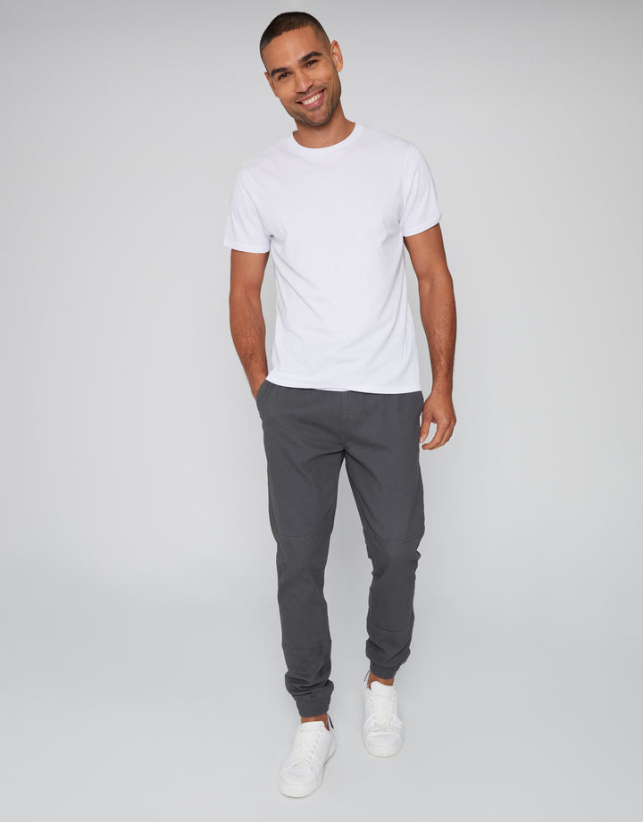 Charcoal Grey Slim Fit Cuffed Trousers