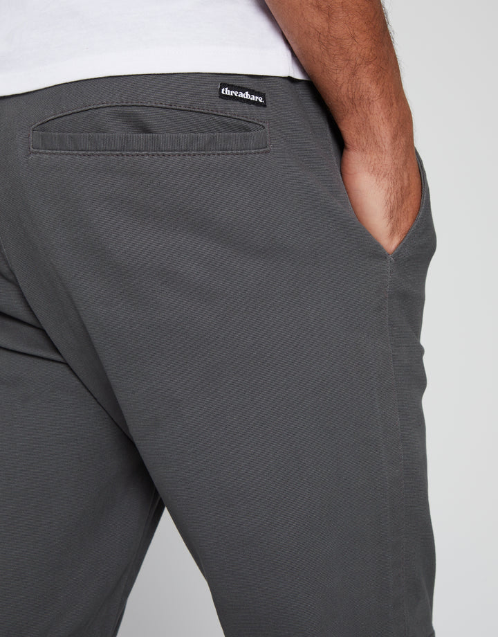 Charcoal Grey Slim Fit Cuffed Trousers