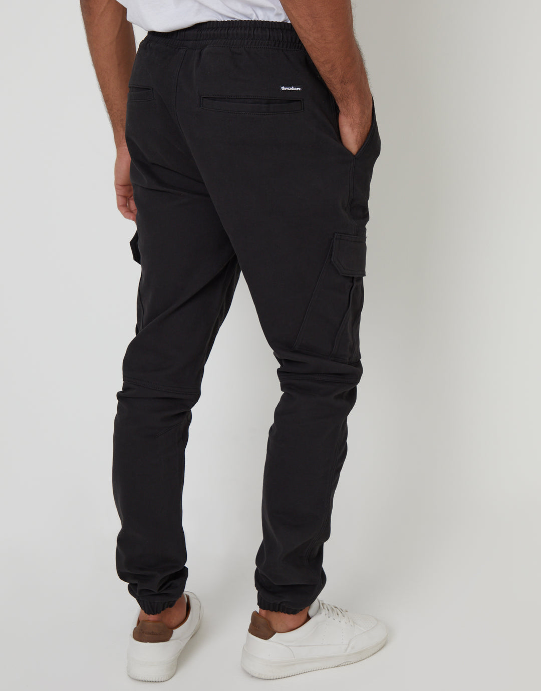 Black Slim Fit Cargo Pocket Jogger Style Trousers
