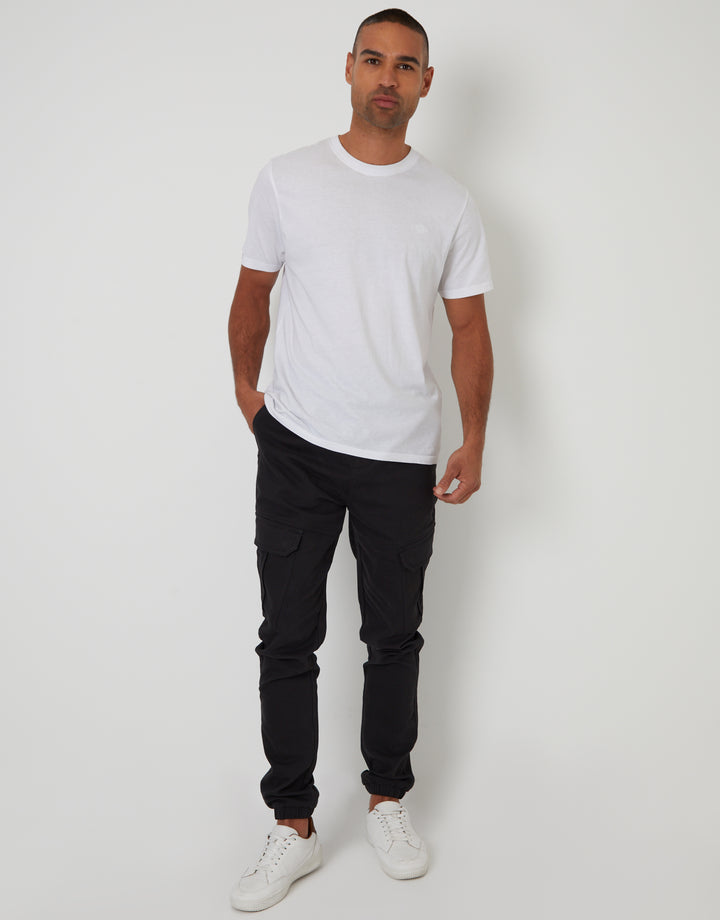Black Slim Fit Cargo Pocket Jogger Style Trousers