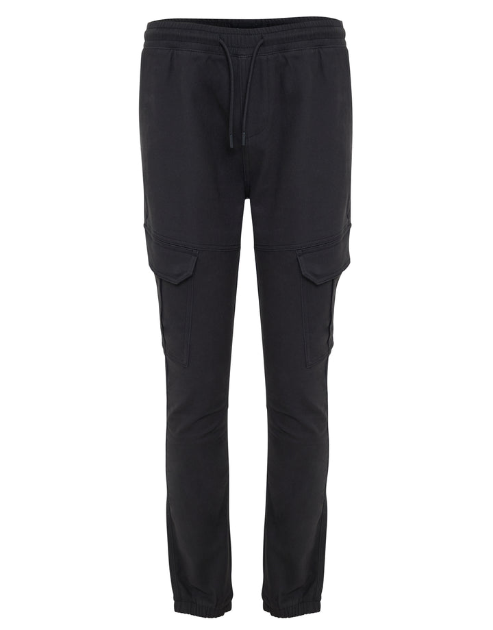 Black Slim Fit Cargo Pocket Jogger Style Trousers