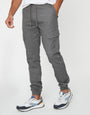 Slate Grey Slim Fit Cargo Pocket Jogger Style Trousers