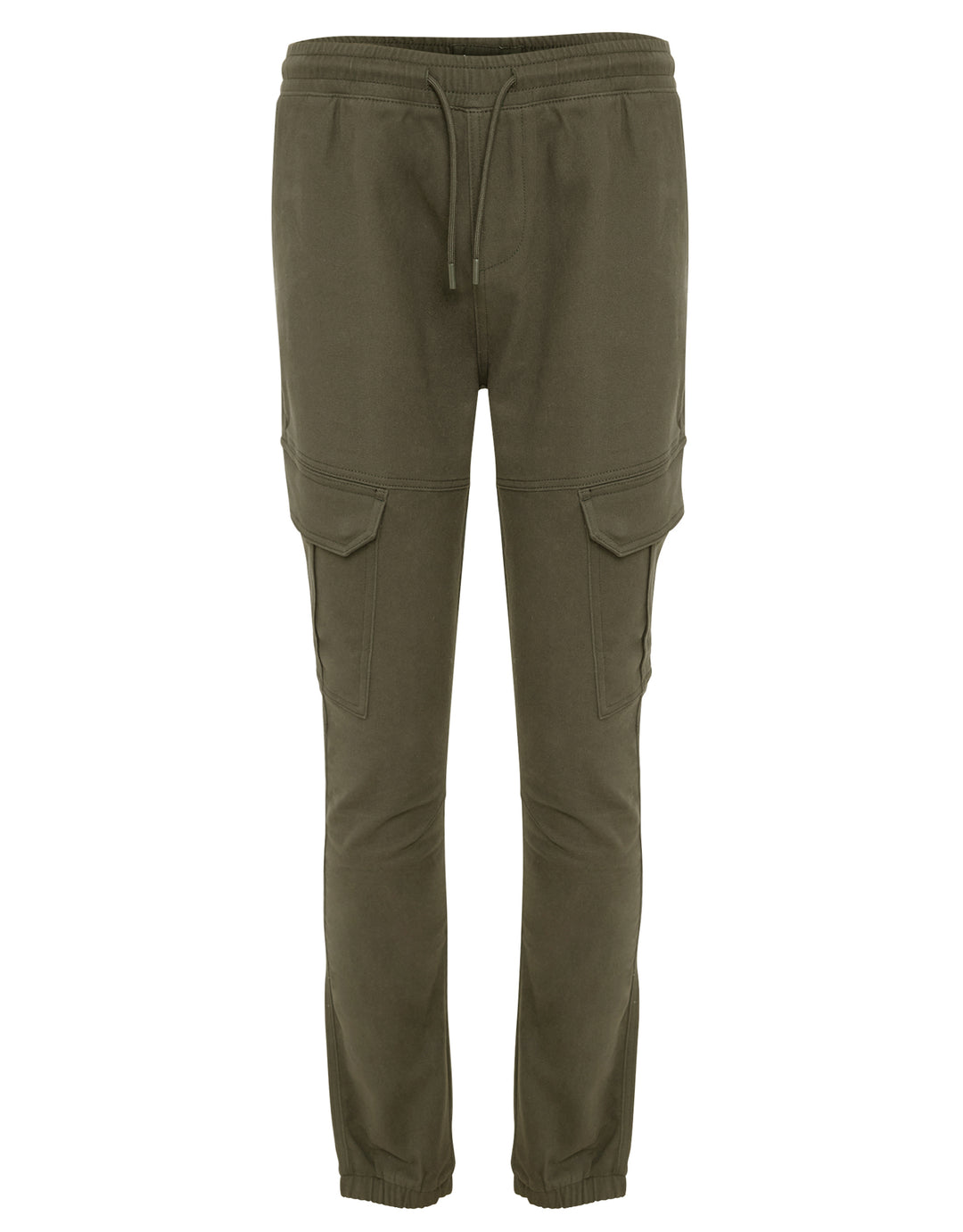 Khaki Green Slim Fit Cargo Pocket Jogger Style Trousers