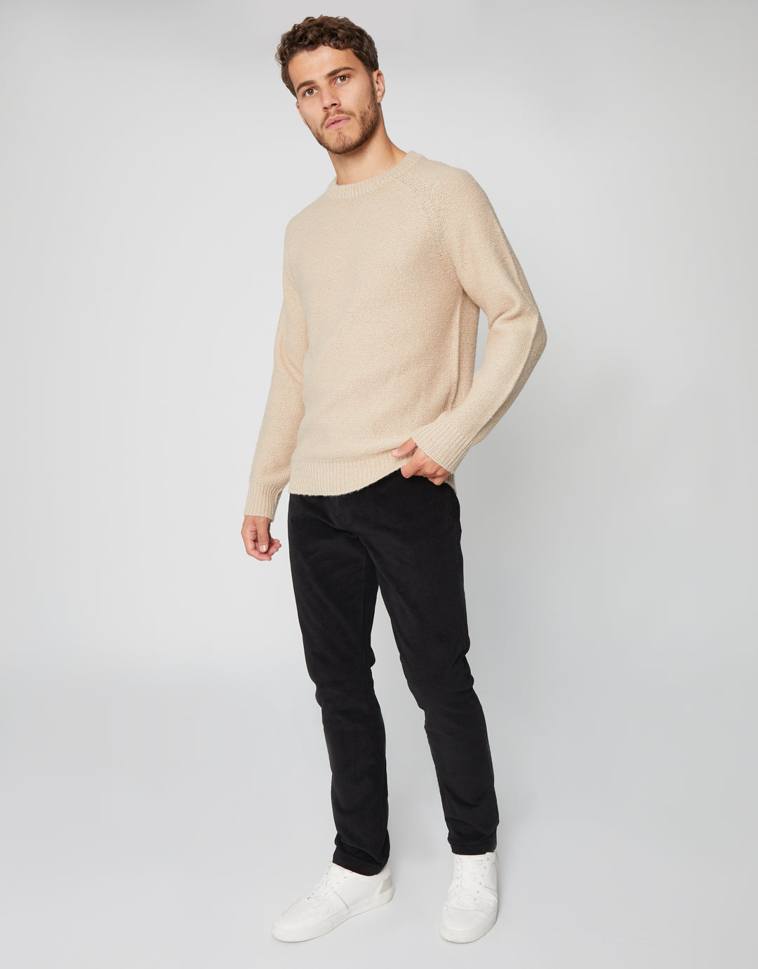 Black Corduroy 5 Pocket Trousers