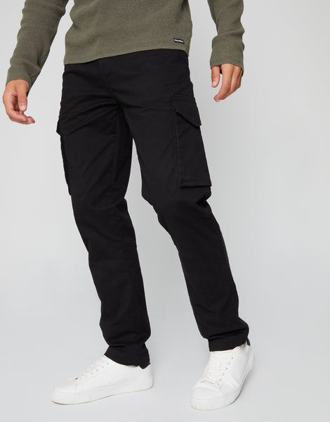 Men's Black Cargo Style Casual Trouser – Threadbare