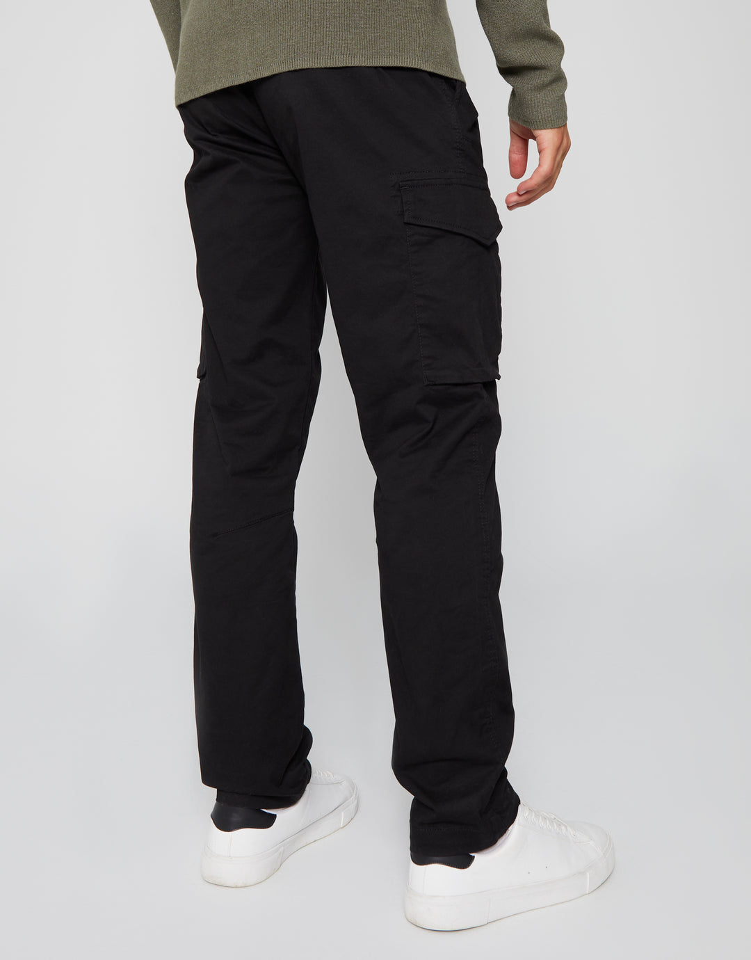 Black Slim Fit Cargo Style Trouser